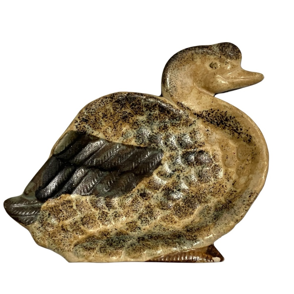Vintage MCM Ceramic Duck Figurine, Trinket Dish or Wall Hanging